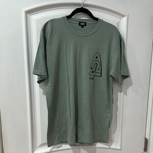 Green Short Sleeve Tee with Minimalist Graphic NWOT.